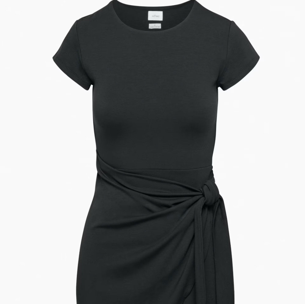 Wilfred Aritzia Navy Blue Lune Dress Wrap Style Women's Small S